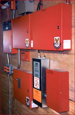 Master Security System Microprocessor with Radio Fail-Safe Signaling Network